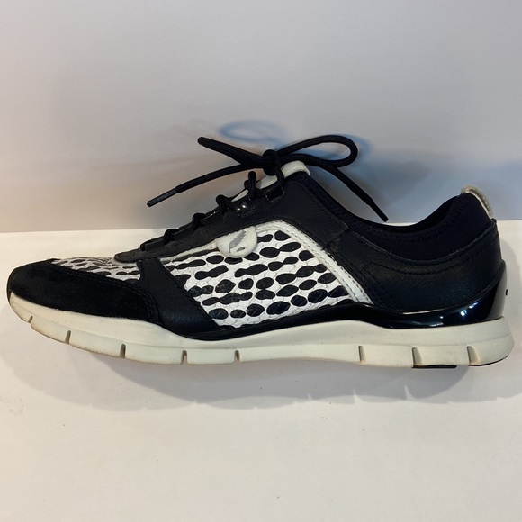 Geox Respira size 7 black and white snakeskin print leather suede neoprene inner - Picture 10 of 11